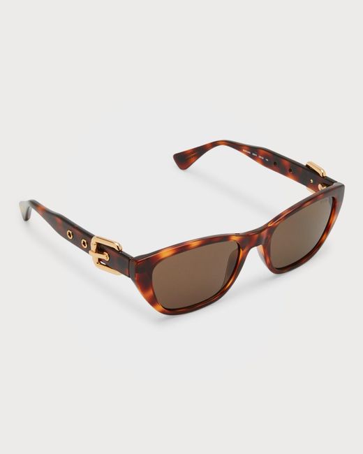 Moschino Natural Buckle Nylon & Plastic Cat-eye Sunglasses