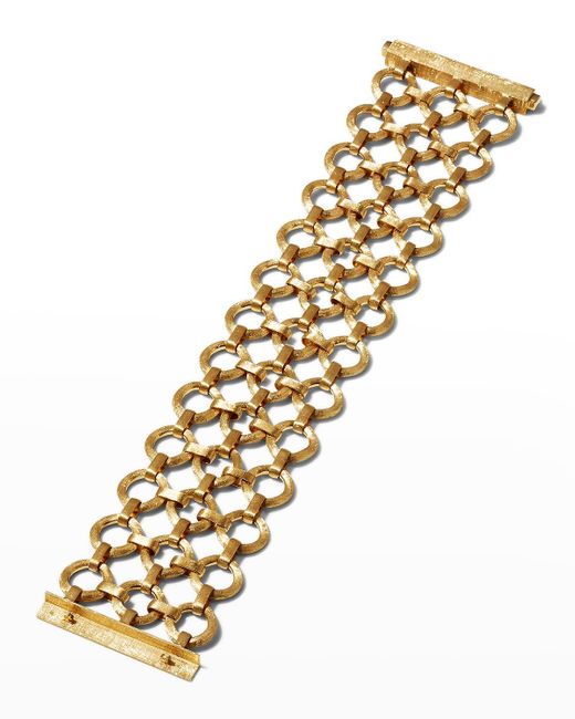 Marco Bicego Metallic 18k Jaipur Yellow Gold Three-row Flat Link Bracelet
