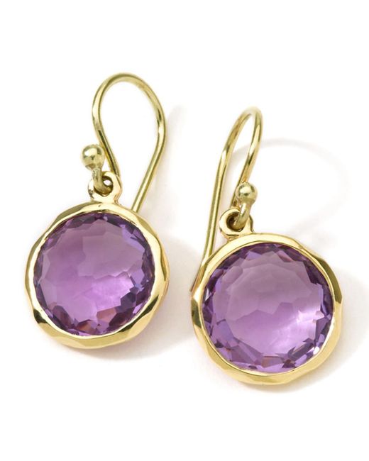 Ippolita Purple Small Single Drop Earrings In 18k Gold