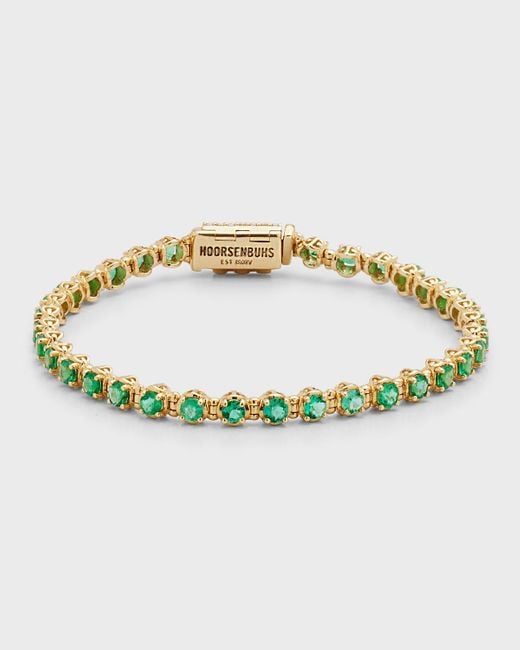 Hoorsenbuhs Infinite 3mm Emerald Bracelet In 18k Yellow Gold in ...