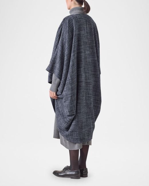 Eskandar Blue Cocoon Coat