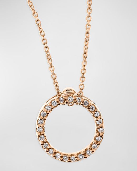 Roberto Coin Metallic Tiny Treasure Circle Of Life Necklace With Diamonds