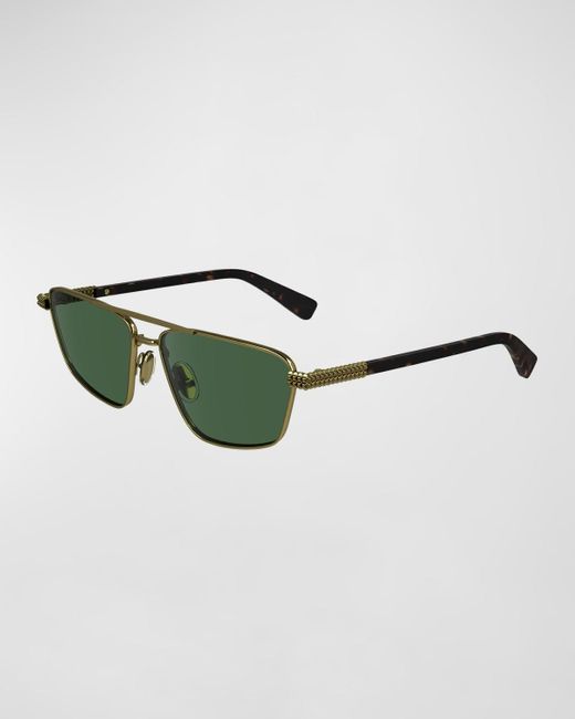 Lanvin Green Concerto Navigator Metal Aviator Sunglasses