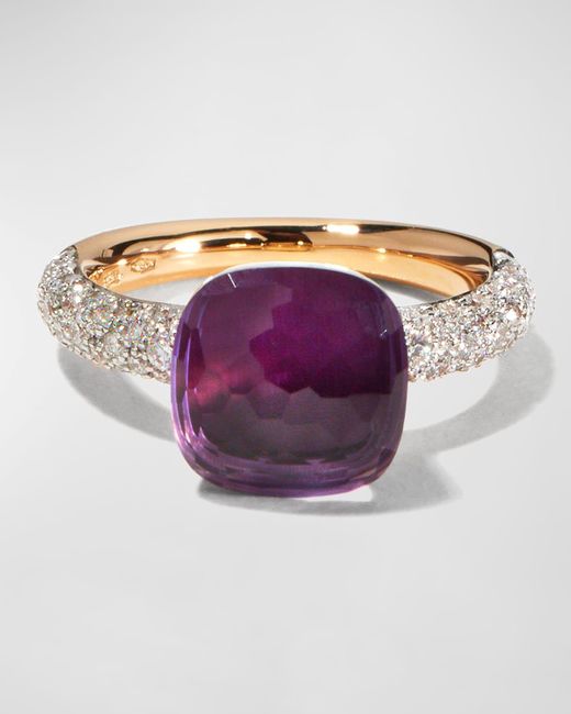 Pomellato Purple Nudo 18K Rose Gemstone And Diamond Ring