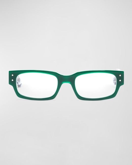 Eyebobs Metallic Peckerhead Rectangle Acetate Reader Glasses