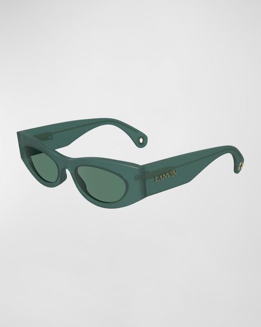 Lanvin Green Signature Acetate Cat-Eye Sunglasses