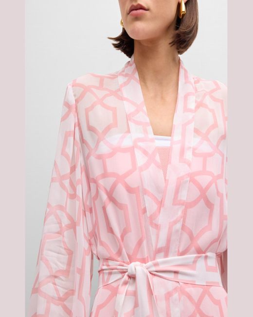 Alexandra Miro Pink Greta Two-Tone Tile Gown
