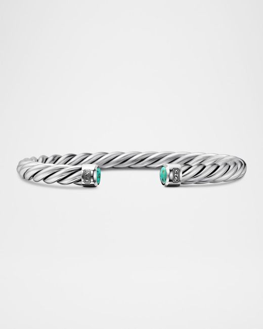 David Yurman Metallic Cable Cuff Bracelet In Silver, 6mm for men