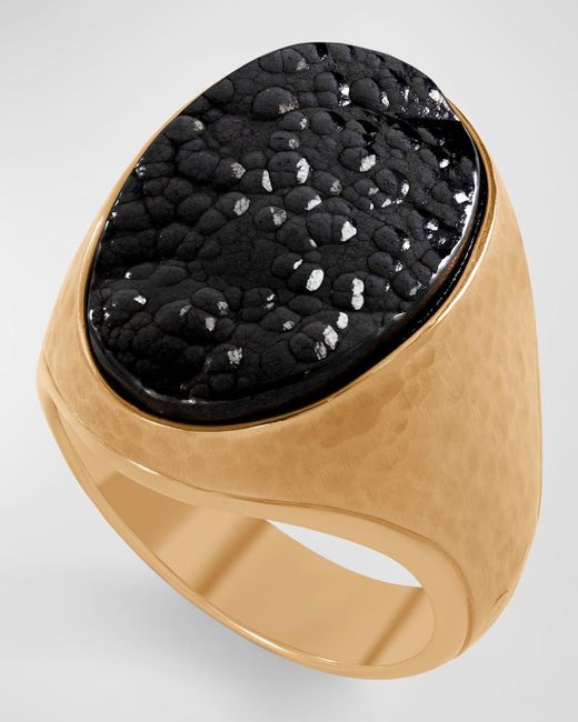 Jorge Adeler Black 18K Hematite Ring for men