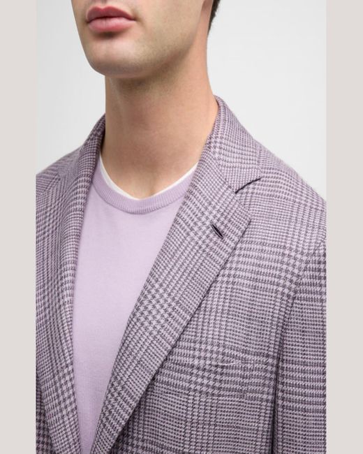 Brioni Purple Plaid Wool-Blend Sport Coat for men