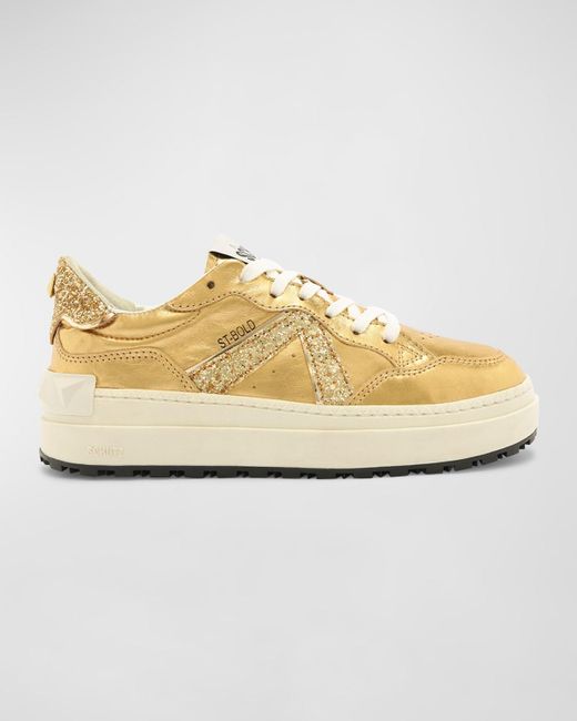 SCHUTZ SHOES Natural Leather Low-Top Sneakers