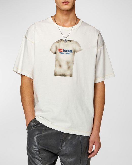 DIESEL White X Gabriel Rozzell T-Boxt N12 Cotton Jersey T-Shirt for men