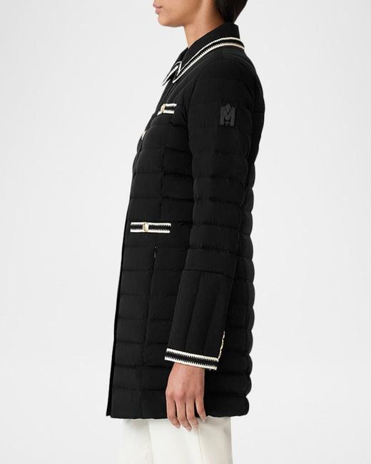 Mackage Black Precious Crochet-Trim Down Jacket