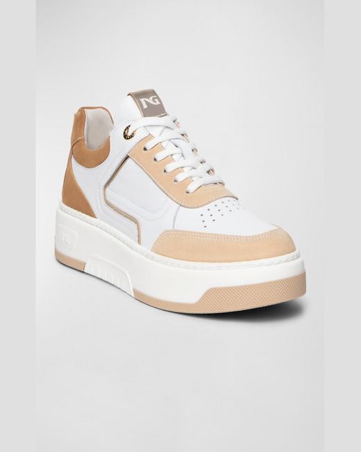 Nero Giardini White Colorblock Clean Retro Low-Top Sneakers