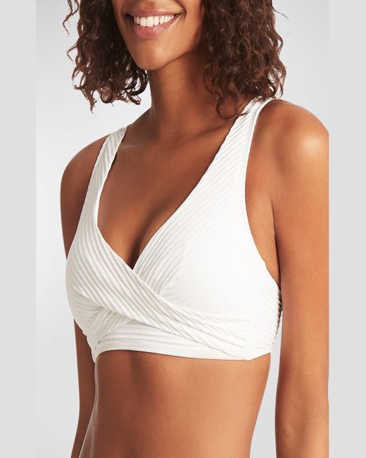 Sea Level White Cross-front Multifit Bikini Top