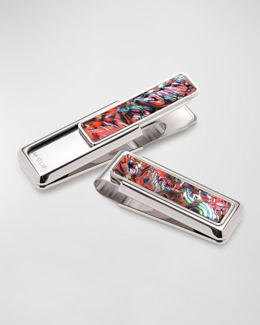 M-clip White Mother-Of-Pearl & Abalone Money Clip for men