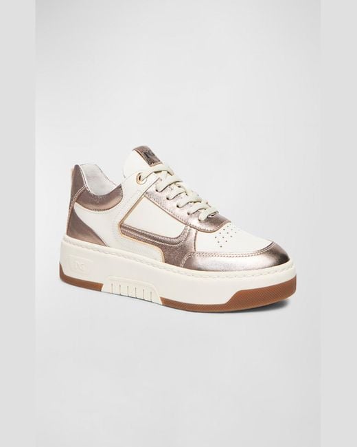 Nero Giardini White Clean Mixed Leather Low-Top Sneakers