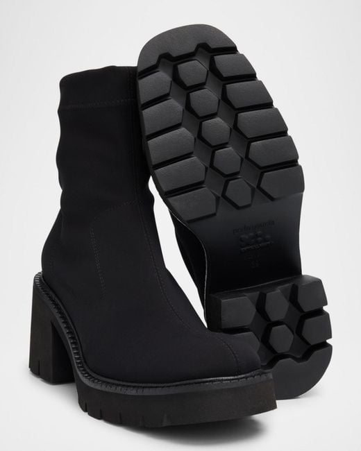 Pedro Garcia Zilia Stretch Nylon Ankle Booties in Black | Lyst
