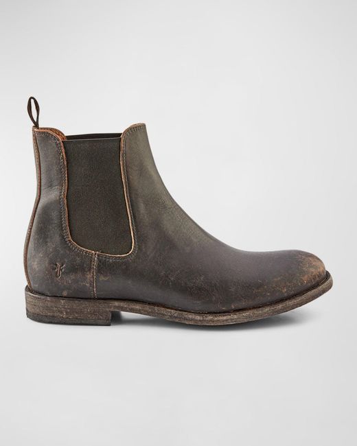 Frye Brown Tyler Leather Chelsea Boots for men