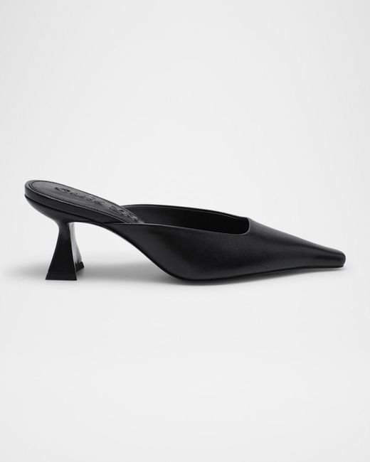 Cult Gaia Black Aster Leather Mules