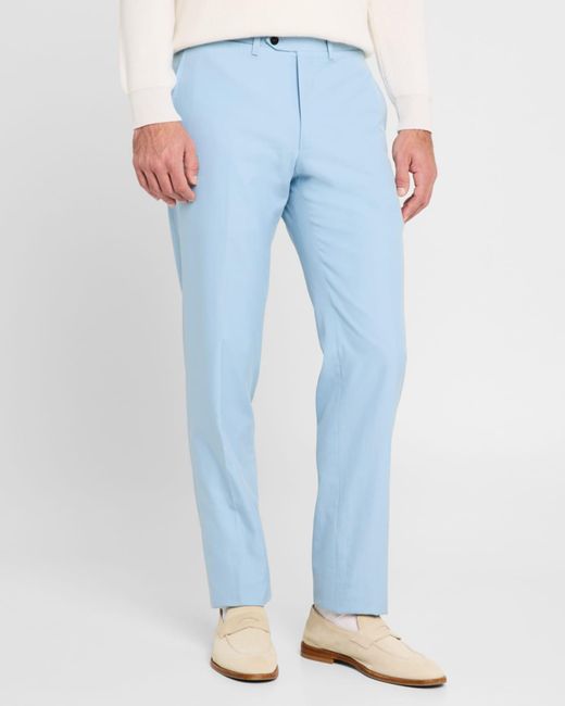 Kiton Blue Apos;S Flat-Front Twill Pants for men