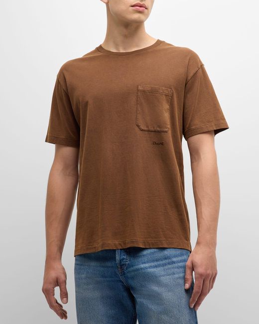 FRAME Brown Relaxed Vintage Washed Tee for men