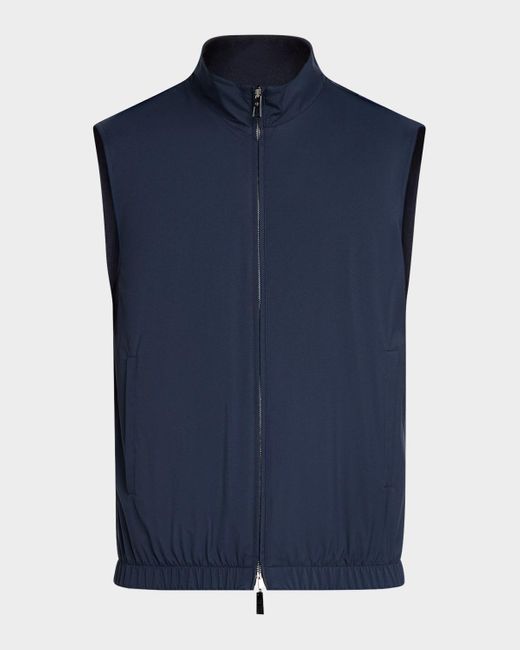 Loro Piana Blue Windmate Reversible Zip-Front Vest for men