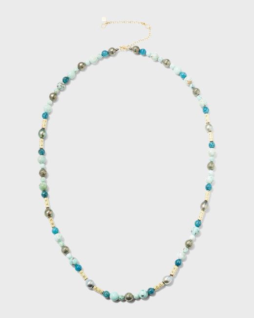 Armenta Blue Old World Pearl And Turquoise Bead Necklace, 34"l