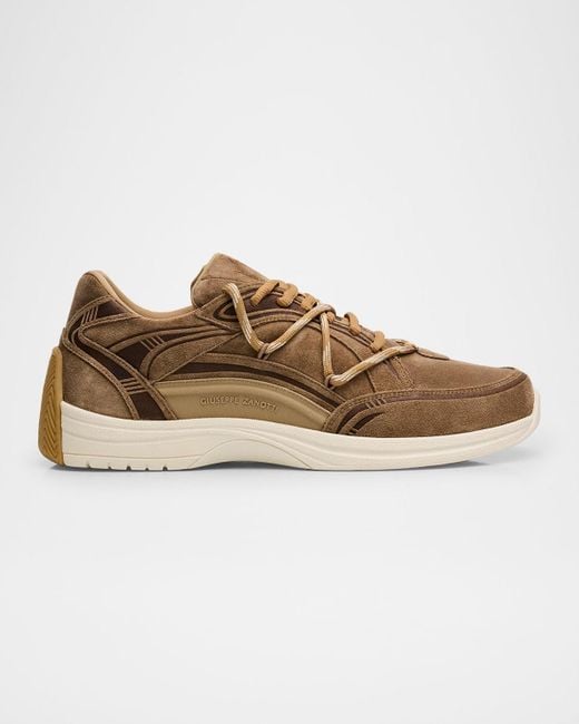 Giuseppe Zanotti Men's Brown Gz Trail Suede Low-Top Sneakers