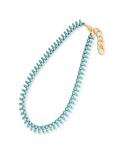 Elizabeth Cole Blue Zara Crystal Necklace, Turquoise