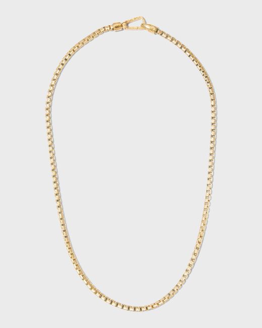 MARCO DAL MASO White Yellow Gold Carved Tubular Necklace With Matte Chain, 52cm for men