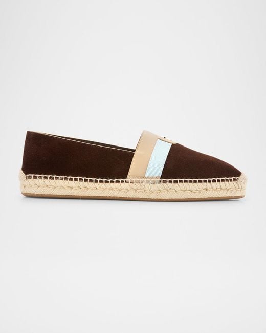 Christian Louboutin Brown Alfarica Reversed Nubuck Leather-Sole Espadrilles for men