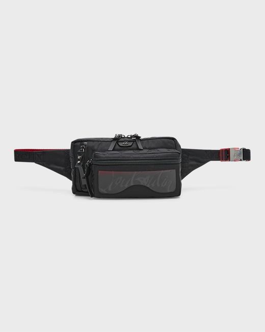Christian Louboutin Black Loubideal Sneaker Sole Nylon Belt Bag for men