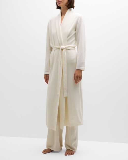 Neiman Marcus Natural Cashmere Shawl-collar Robe