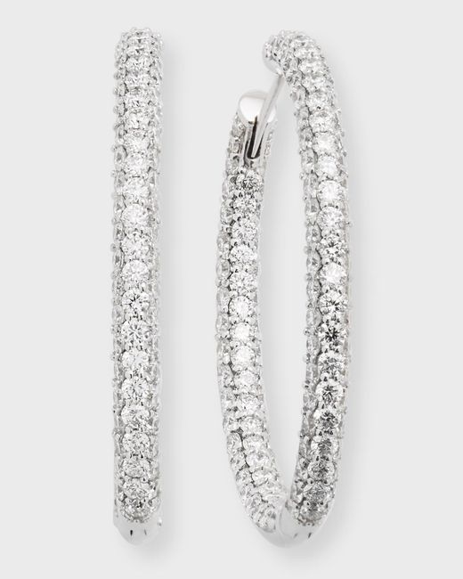 Neiman Marcus Multicolor Pave Diamond Hoop Earrings