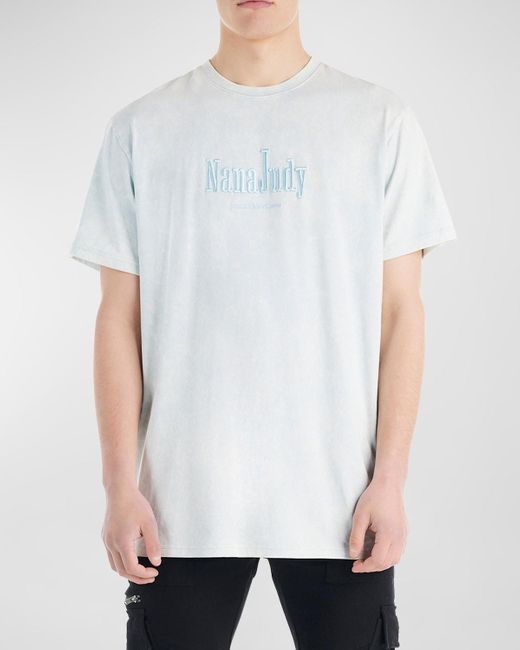 NANA JUDY White Amalfi Embroidered Logo Short-sleeve T-shirt for men