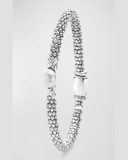 Lagos Metallic Luna 8mm Pearl & 6mm Caviar Rope Bracelet