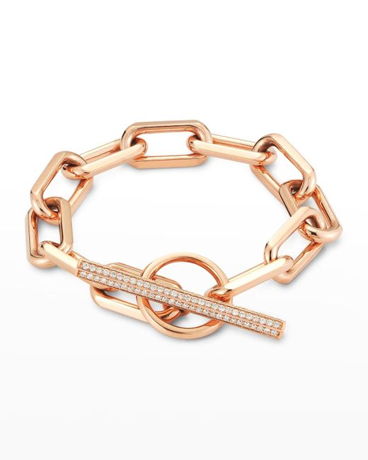 Walters Faith White 18k Rose Gold And Diamond Jumbo Chain Link Toggle Bracelet
