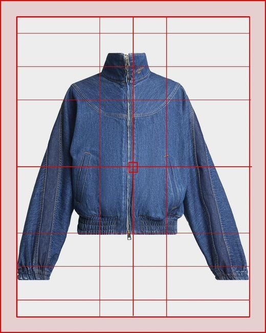 Givenchy Blue Paneled Denim Bomber Jacket