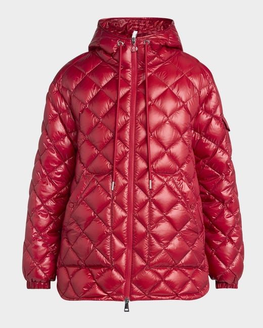 Moncler Red Short Padded Down Jacket