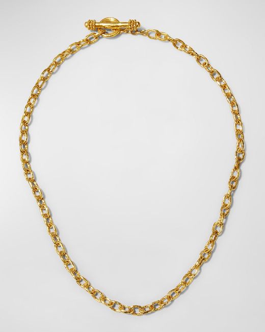 Elizabeth Locke Metallic Orvieto 19k Gold Link Necklace, 17"l