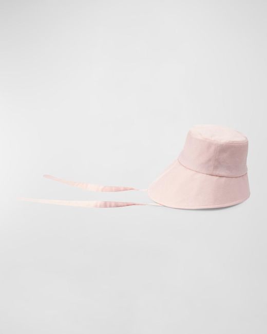 Eugenia Kim Pink Ally Asymmetric Linen Bucket Hat