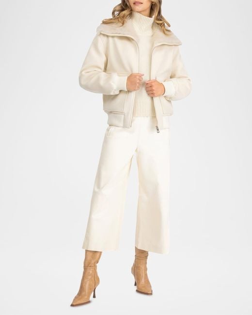 Gorski Natural Jacket With Select Lamb Shearling Collar