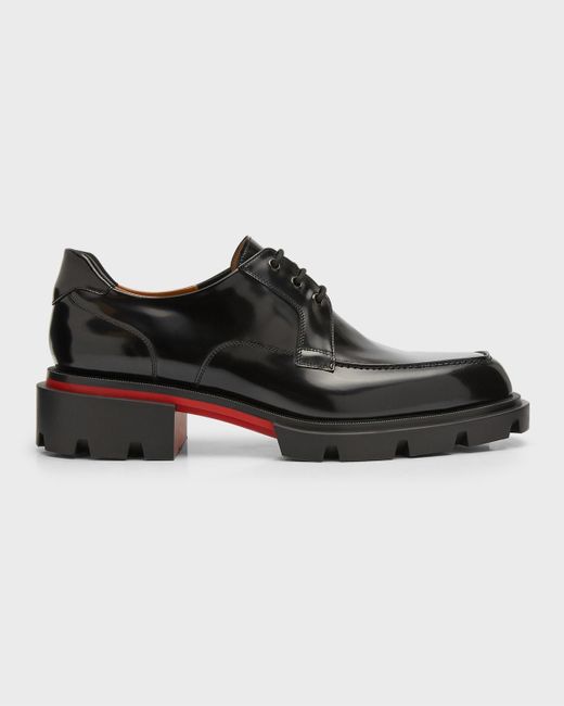 Christian Louboutin Black Our Georges L Leather Derby Shoes for men