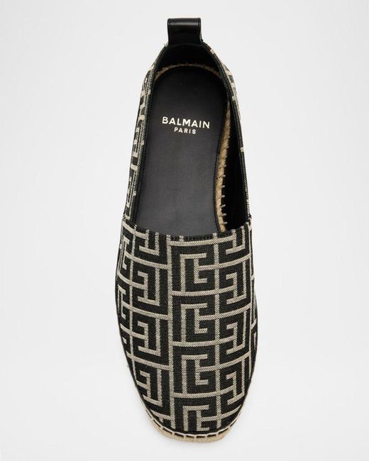 Balmain Black Apos;S Monogram Jacquard Espadrilles for men
