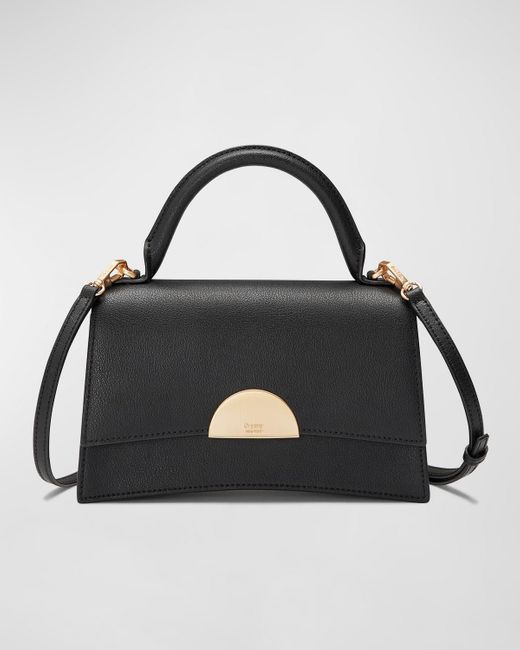orYANY Black Milla Flap Leather Top-handle Bag