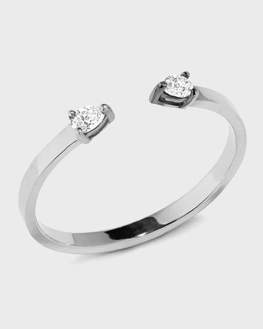 Lana Jewelry White Echo 14k Gold Open Diamond Pear Ring