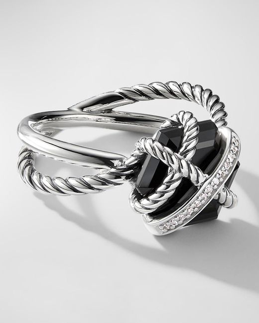 David Yurman Metallic Cable Wrap Ring With Semiprecious Stone And Diamonds