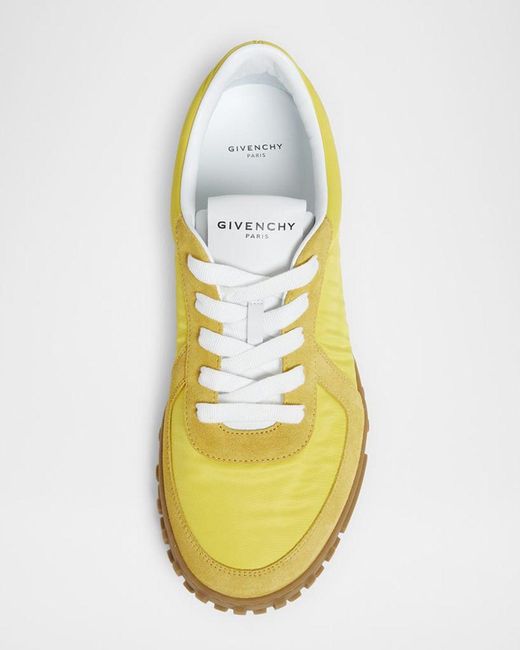 Givenchy Yellow Apos;S Glide Nylon/Suede Low-Top Runner Sneakers for men