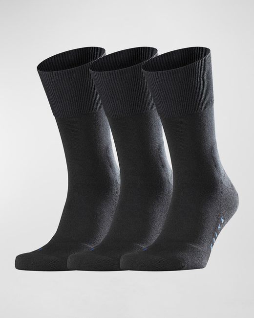 Falke Black Run 3-pack Solid Cotton Socks for men